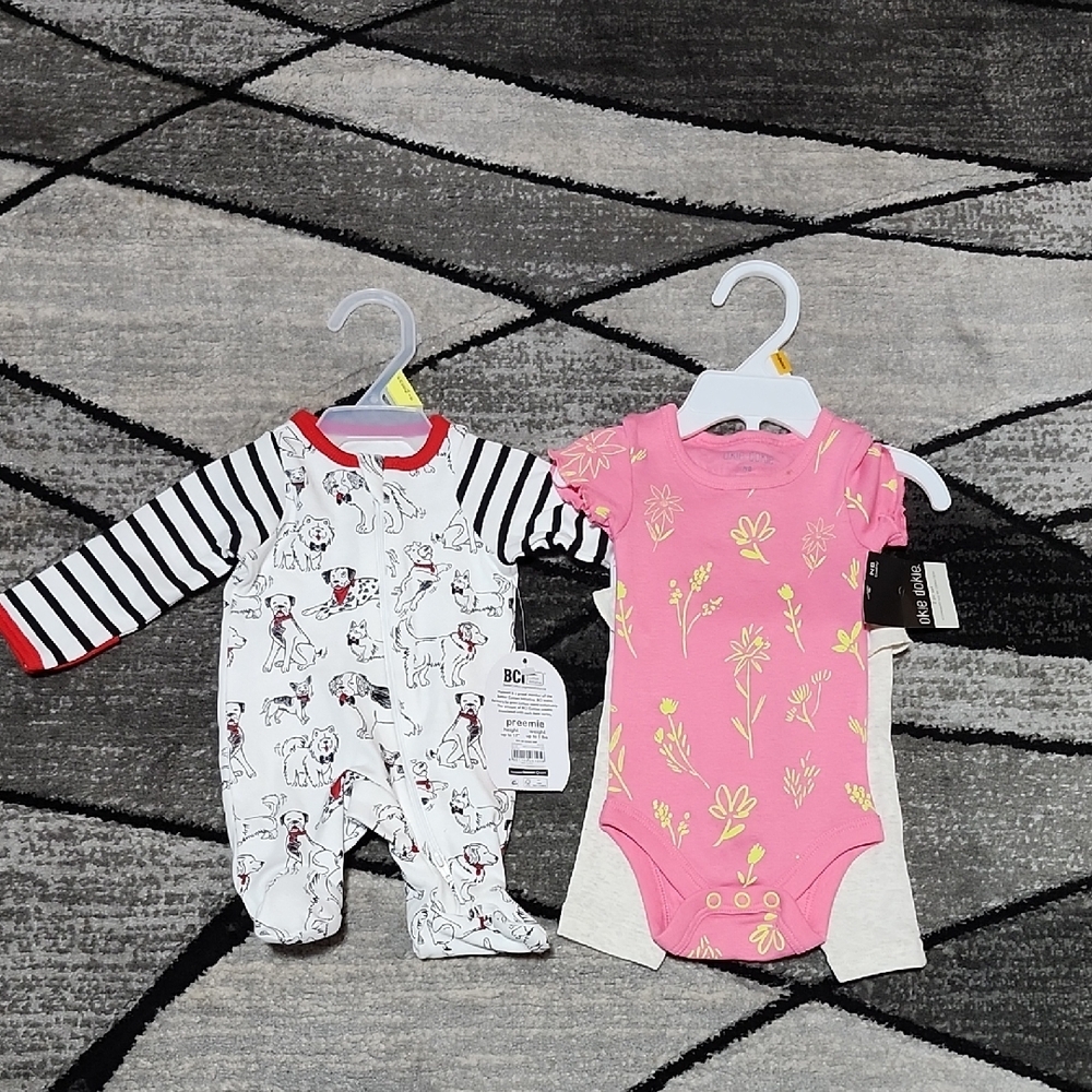 NB BABY & PREEMIE BABY SET-OF-2 ONE PIECE OUT-FITS